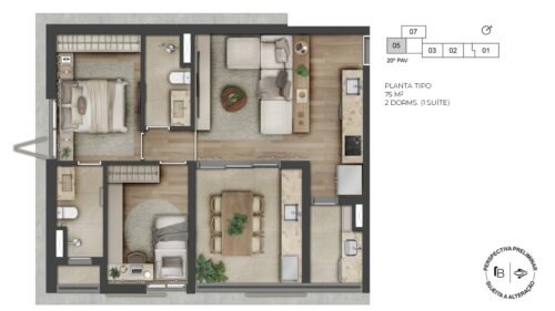 05 - PLANTA TIPO - 75 M²